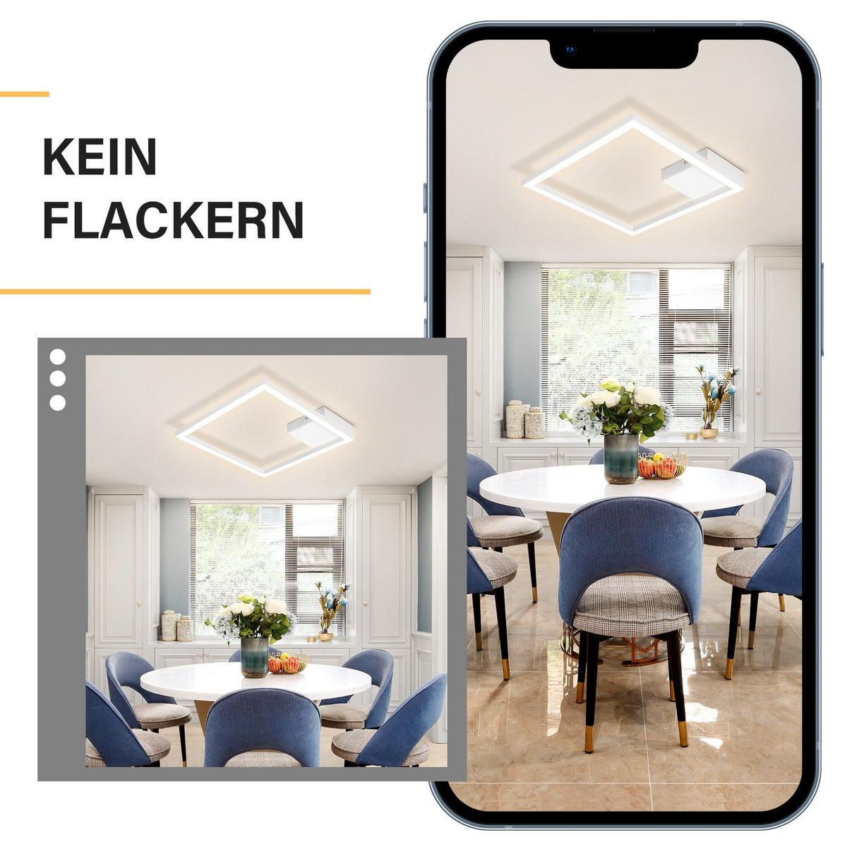 LED-DECKENLEUCHTE Franks 29.4/29.4/3.8 cm - Weiß, Metall (29.4/29.4/3.8cm) - Nettlife
