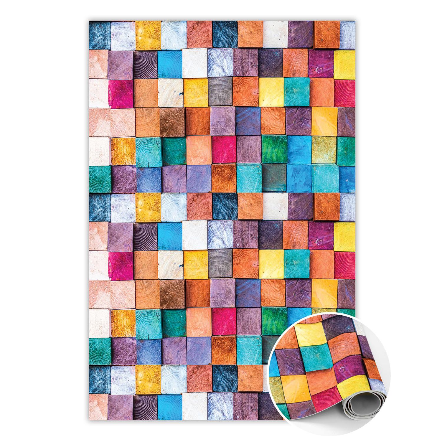 VINYL TEPPICH 60x90 cm Holzwürfel - Multicolor, Kunststoff (60/90cm) - TULUP