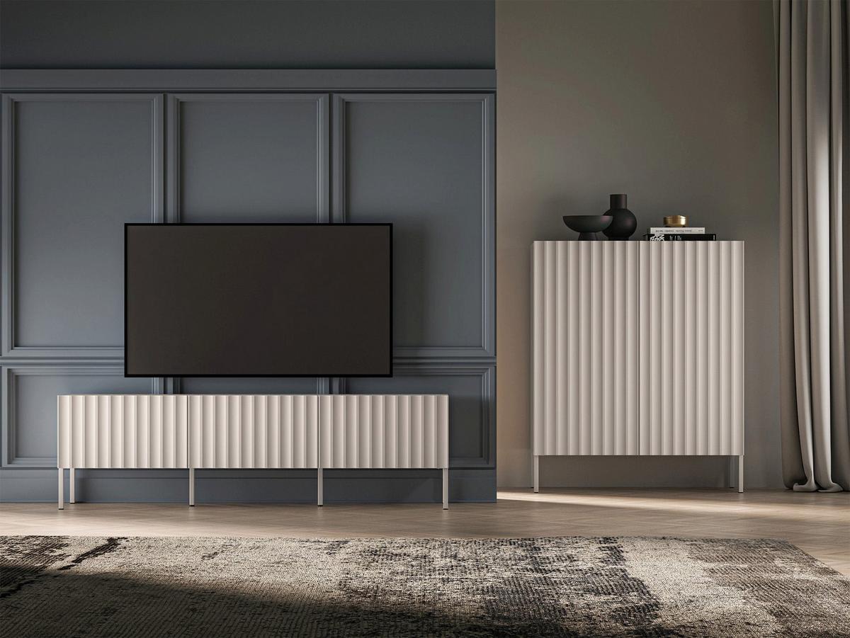 TV-LOWBOARD Derriva Hellbeige 170 cm - Ecru/Beige, Holzwerkstoff/Metall (169.8/49.7/37cm) - Selsey