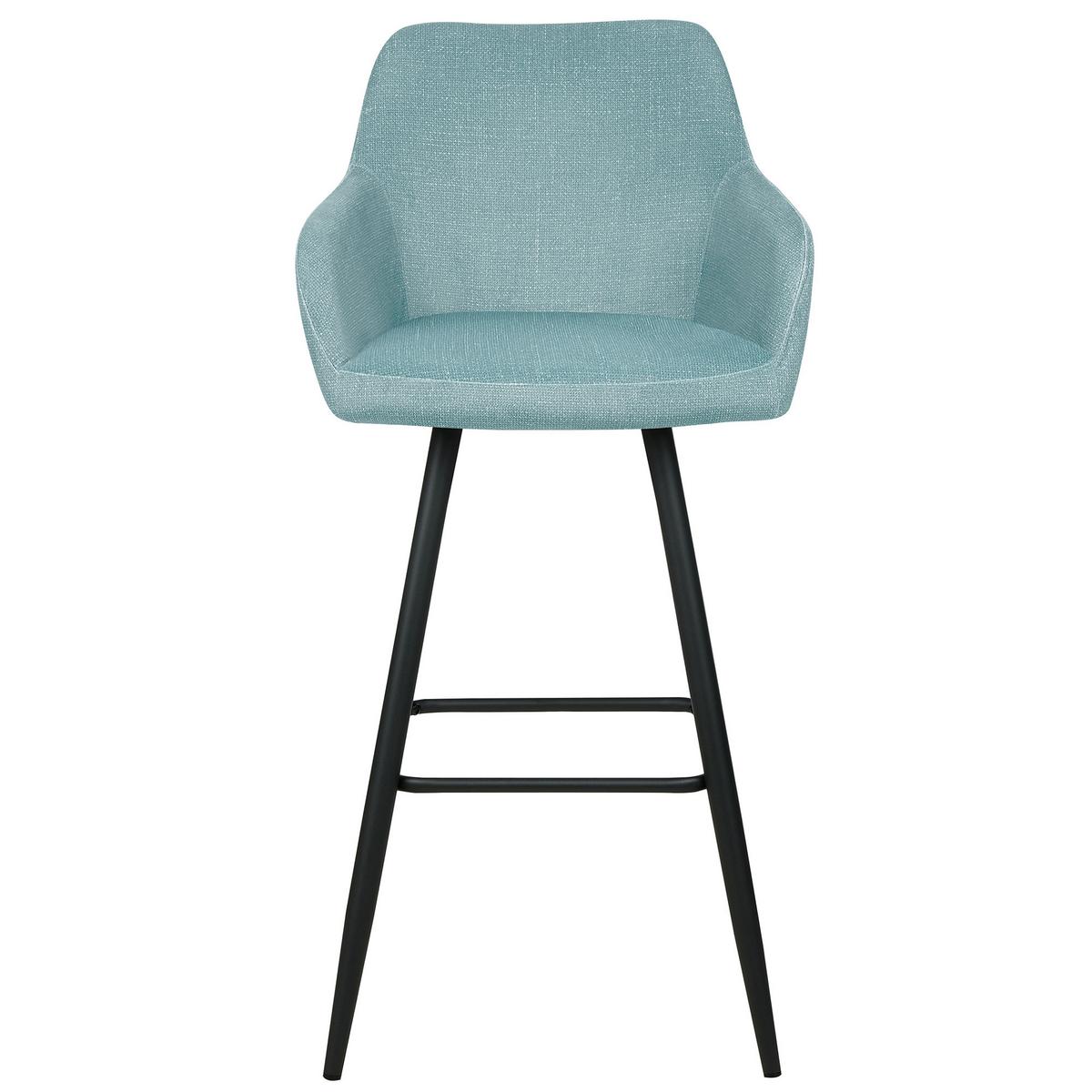 BARSTUHL 2er-Set Samtstoff hellblau Casmalia - Blau/Schwarz, Textil (50/104/55cm) - Beliani