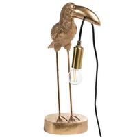 TISCHLAMPE Tukan Gold Aracari - Messingfarben/Goldfarben, Kunststoff (15/24/42cm) - Beliani