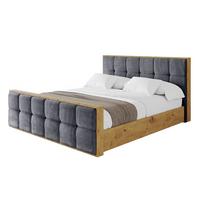 POLSTERBETT mit Bettkasten, Fußteil und Lattenrost, Boxbett ohne Matratze - ENZO7-Z 200x200 - Dunkelgrau, Holzwerkstoff/Textil (200/200cm) - ALTDECOR