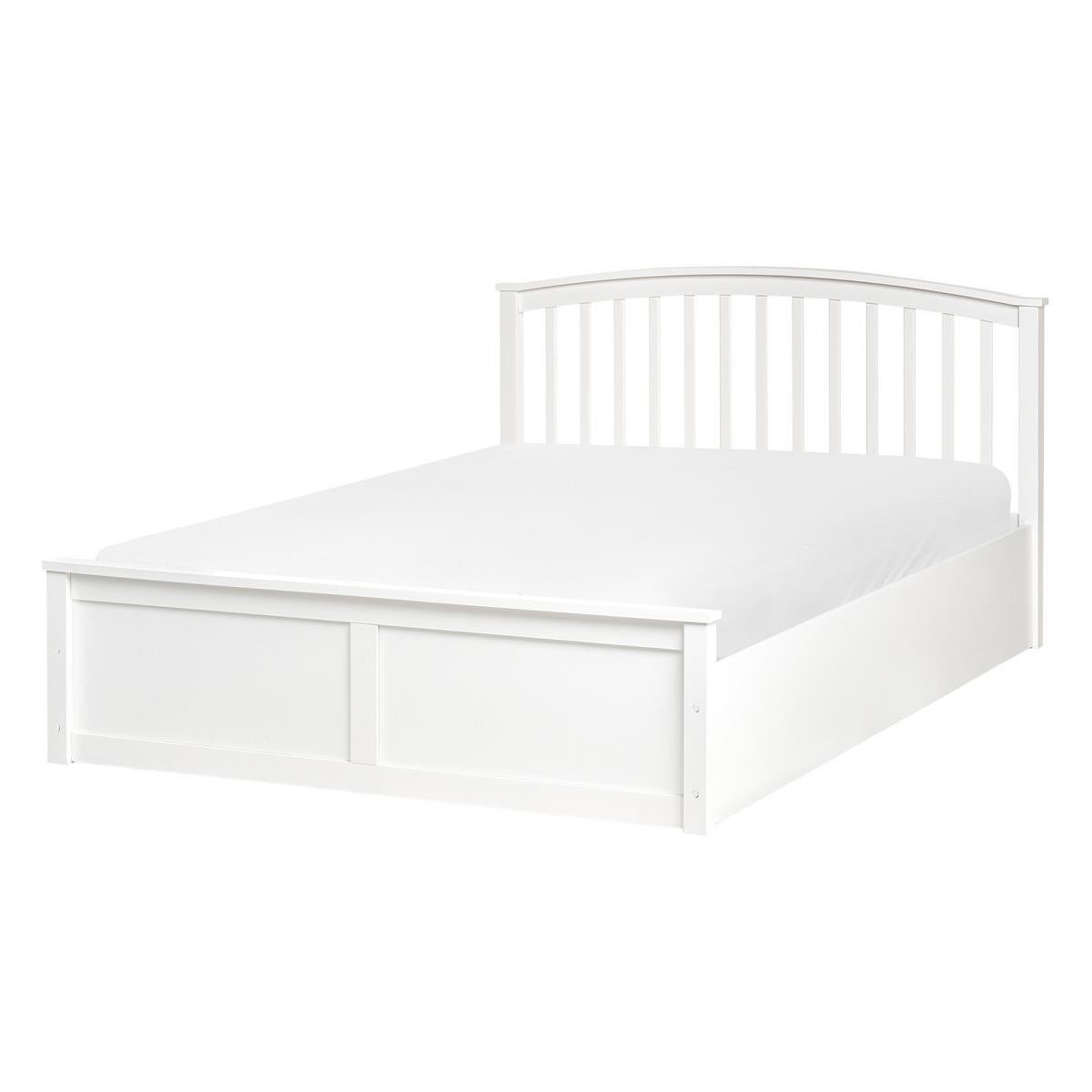 BETT mit Stauraum 140/200 cm Kiefernholz Weiß Clarbec - Weiß, Holz (140/200cm) - Beliani