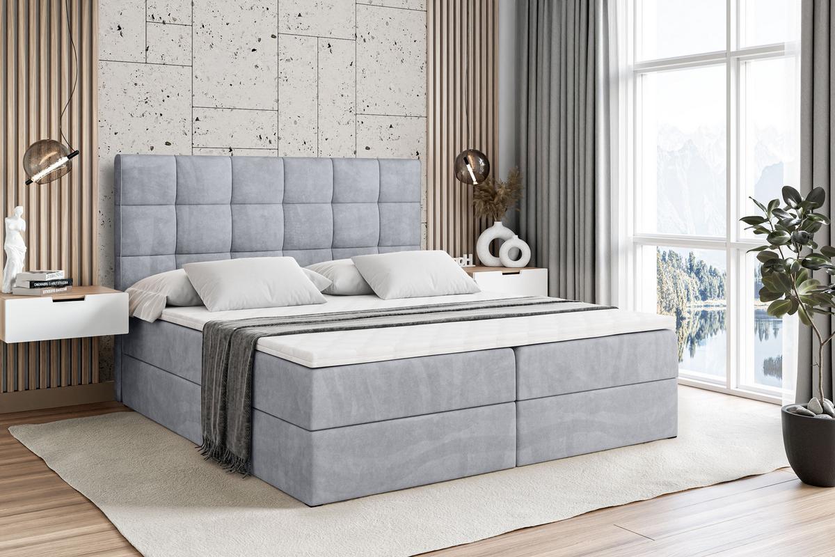 BOXBETT mit H3-Matratze und Lattenrost - APO - 140x200 Hellgrau - Hellgrau, Holzwerkstoff (140/200cm) - ALTDECOR