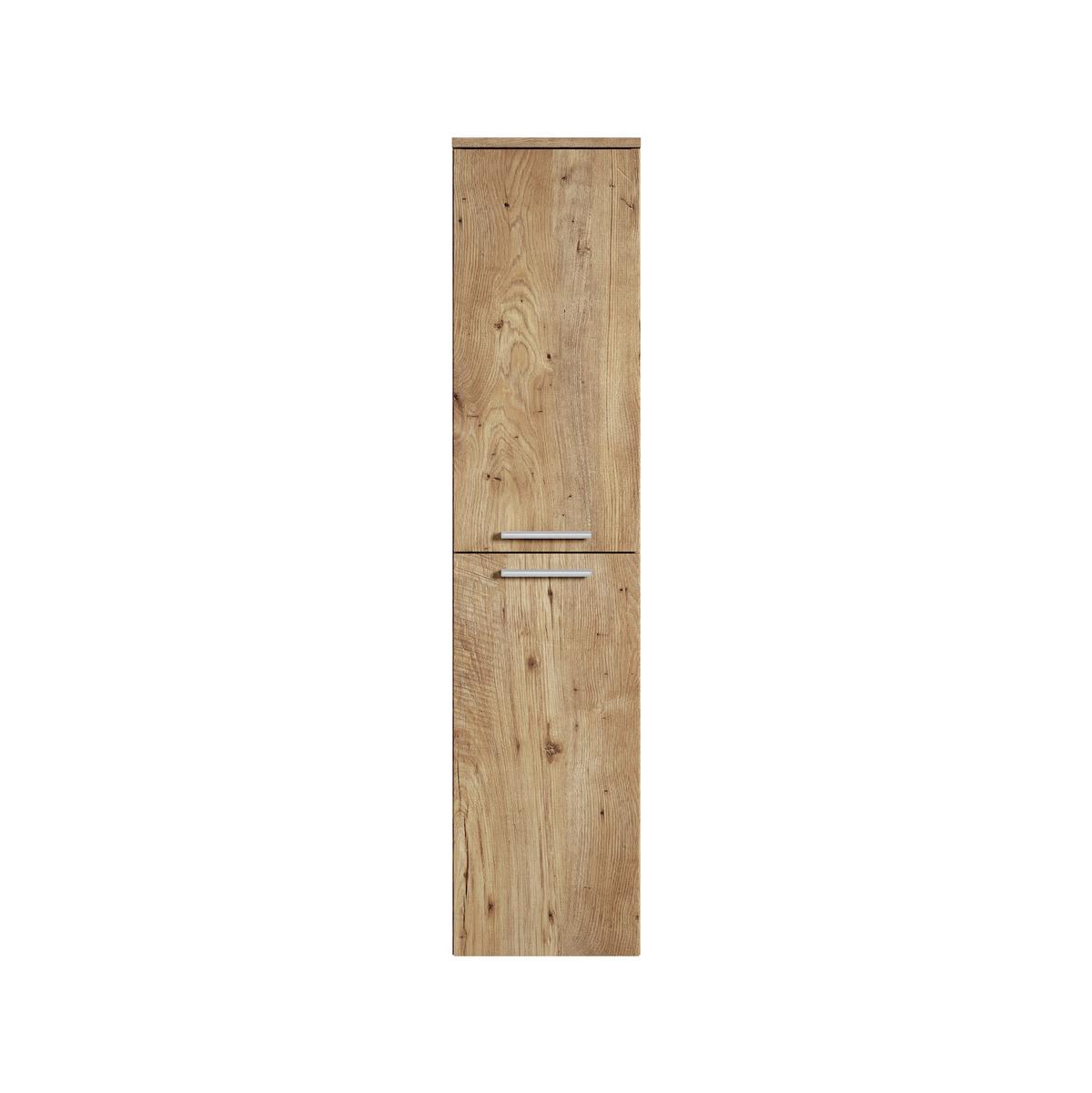 BADEZIMMERSCHRANK Saturnus mit 2 Türen Kastanien Eiche - 35 x 35 x 130 cm - Kastanienfarben/Eichefarben, Holz (35/130/35cm) - Badplaats