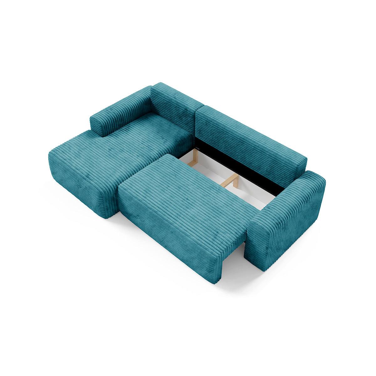 ECKSOFA Romeo 3 Sitzplätze Blau - Blau, Holz (268/163cm) - Petits-meubles