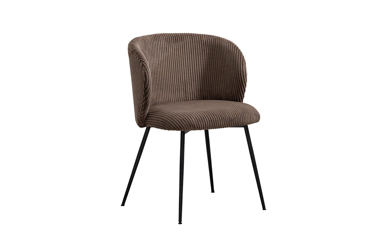 ESSZIMMERSTUHL LENA Braun Cord (1er-Set) - Braun, Textil (54/78/53cm) - KAWOLA