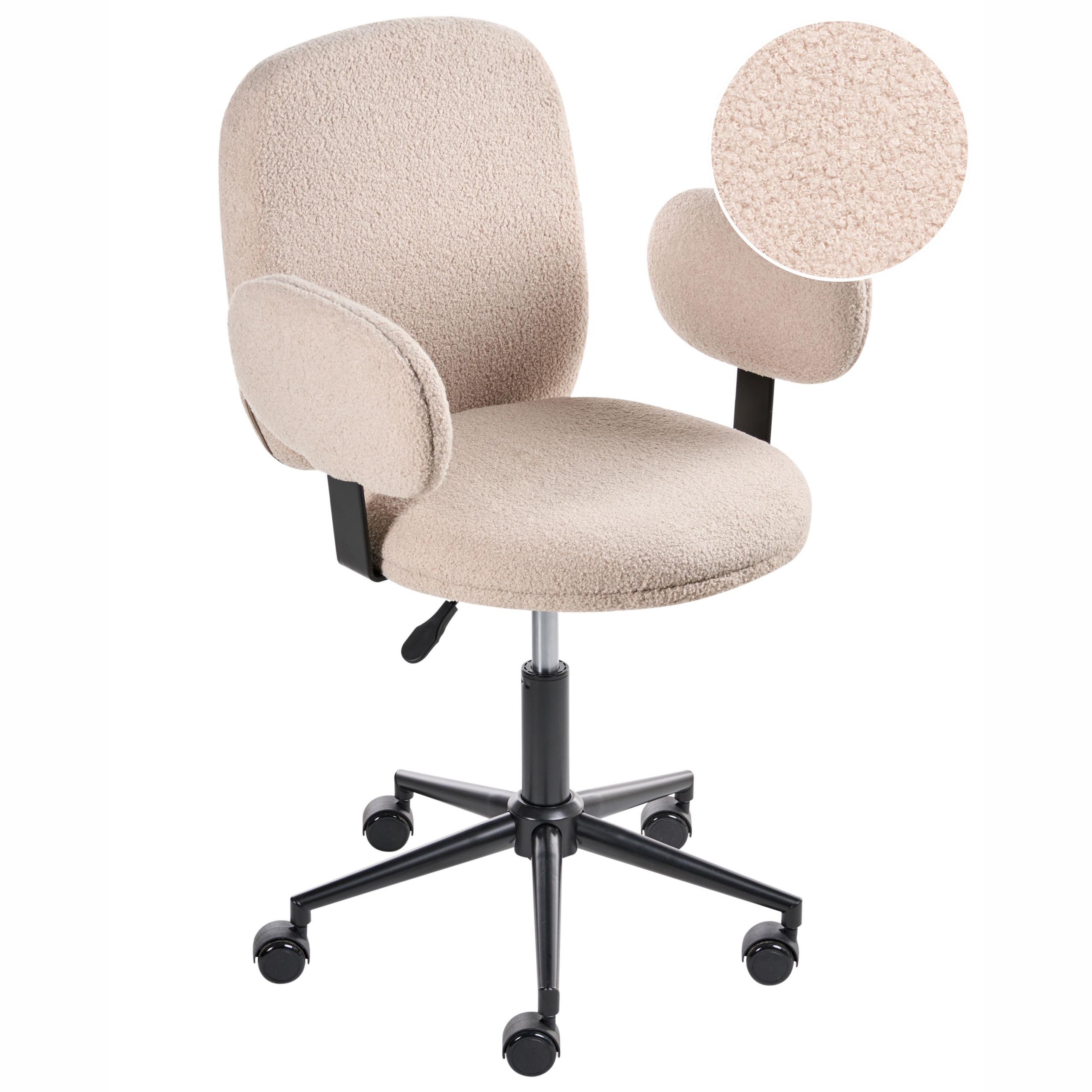 SCHREIBTISCHSTUHL Beige Moraga - Beige/Schwarz, Textil (58/80/58cm) - Beliani