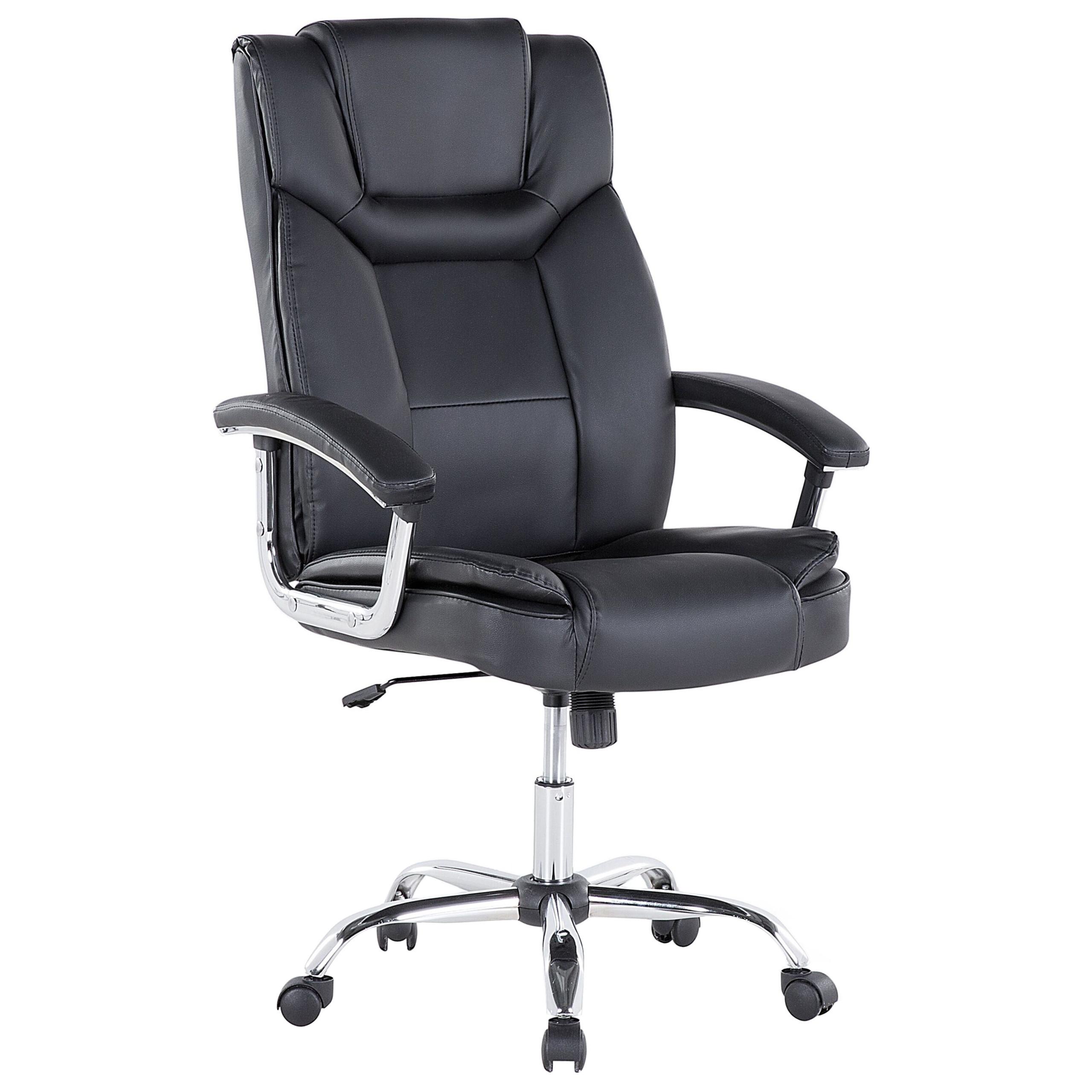 BÜROSTUHL Kunstleder Schwarz Advance - Schwarz, Kunststoff/Textil (60/100/60cm) - Beliani
