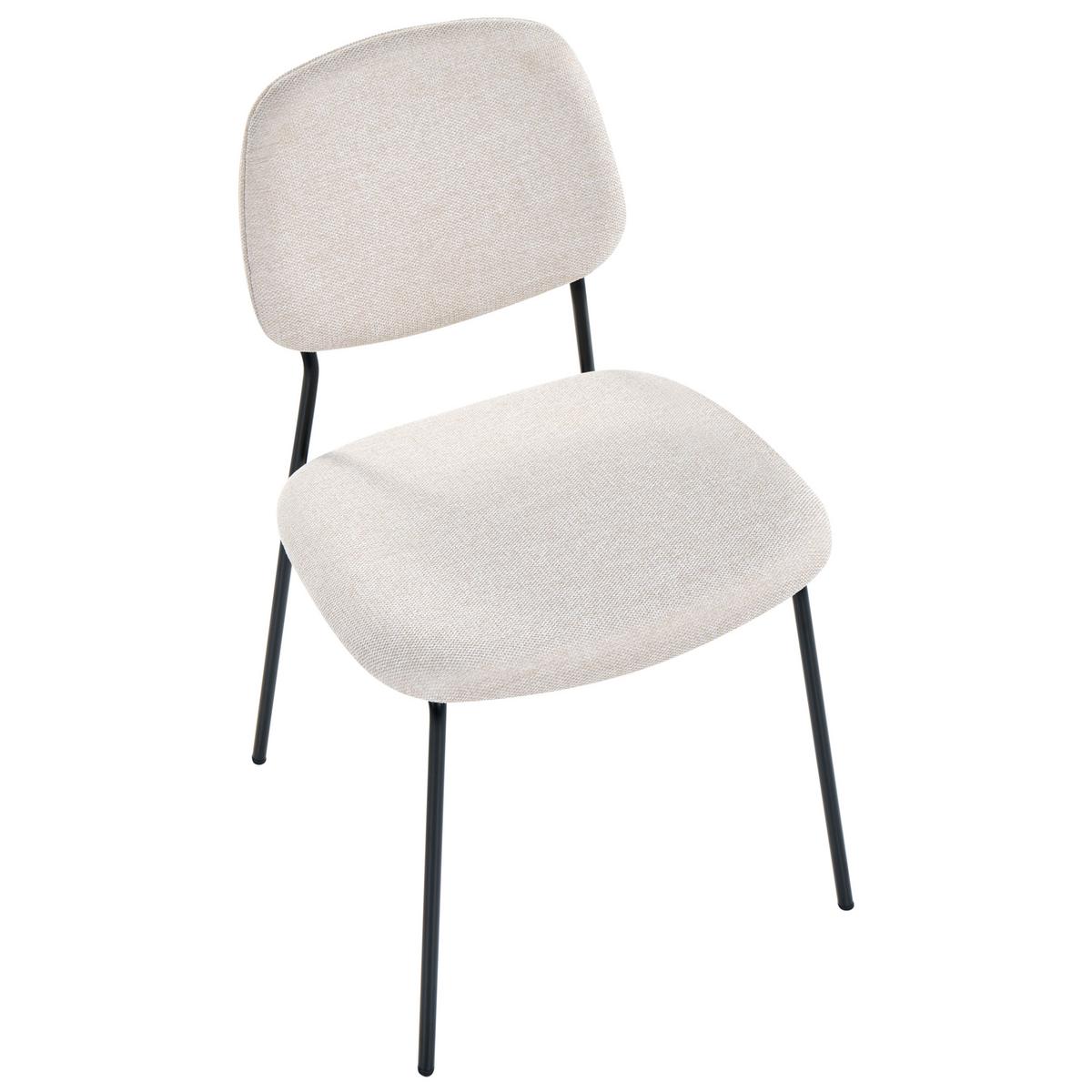 ESSZIMMERSTUHL 4er-Set Stoff Hellbeige Riley - Beige, Textil (48/83/52cm) - Beliani