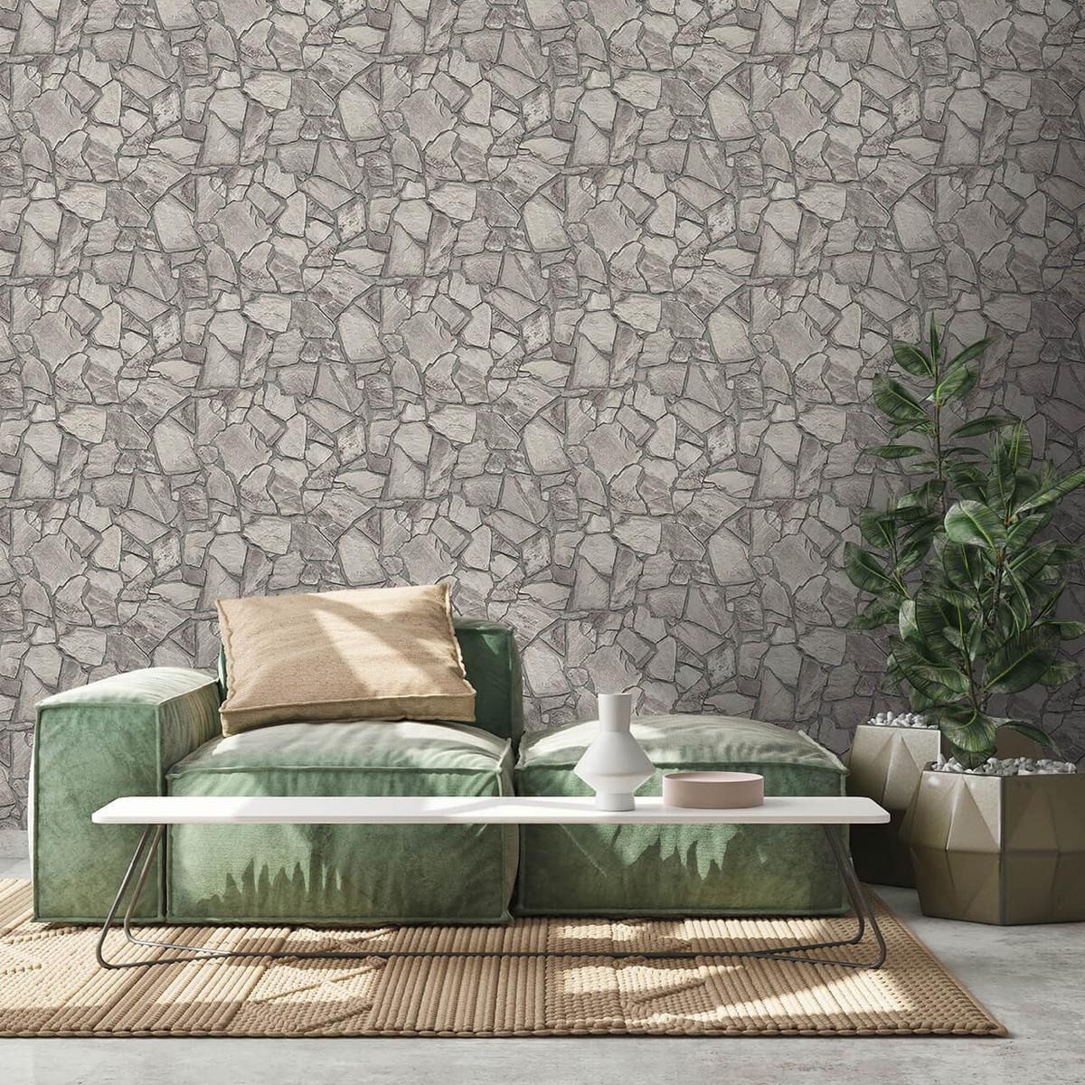 VLIESTAPETE Grau 53/1005 cm - Grau, Textil (53/1cm) - KUNSTLOFT