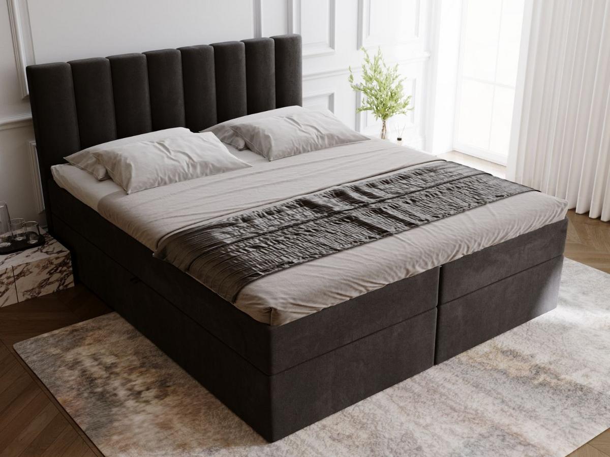 BOXBETT Mocca 140x200 Schwarz - Schwarz, Holz/Textil (140/200cm) - Graingold