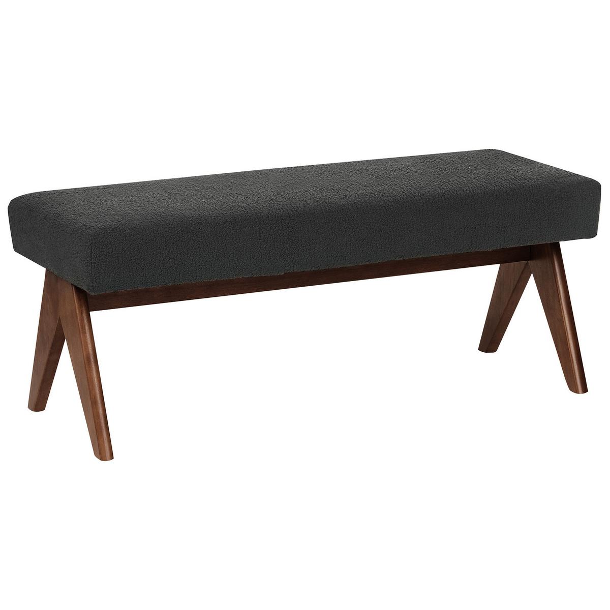 POLSTERBANK Bouclé Schwarz/Dunkelbraun Tamre - Schwarz, Textil (118/48/46cm) - Beliani