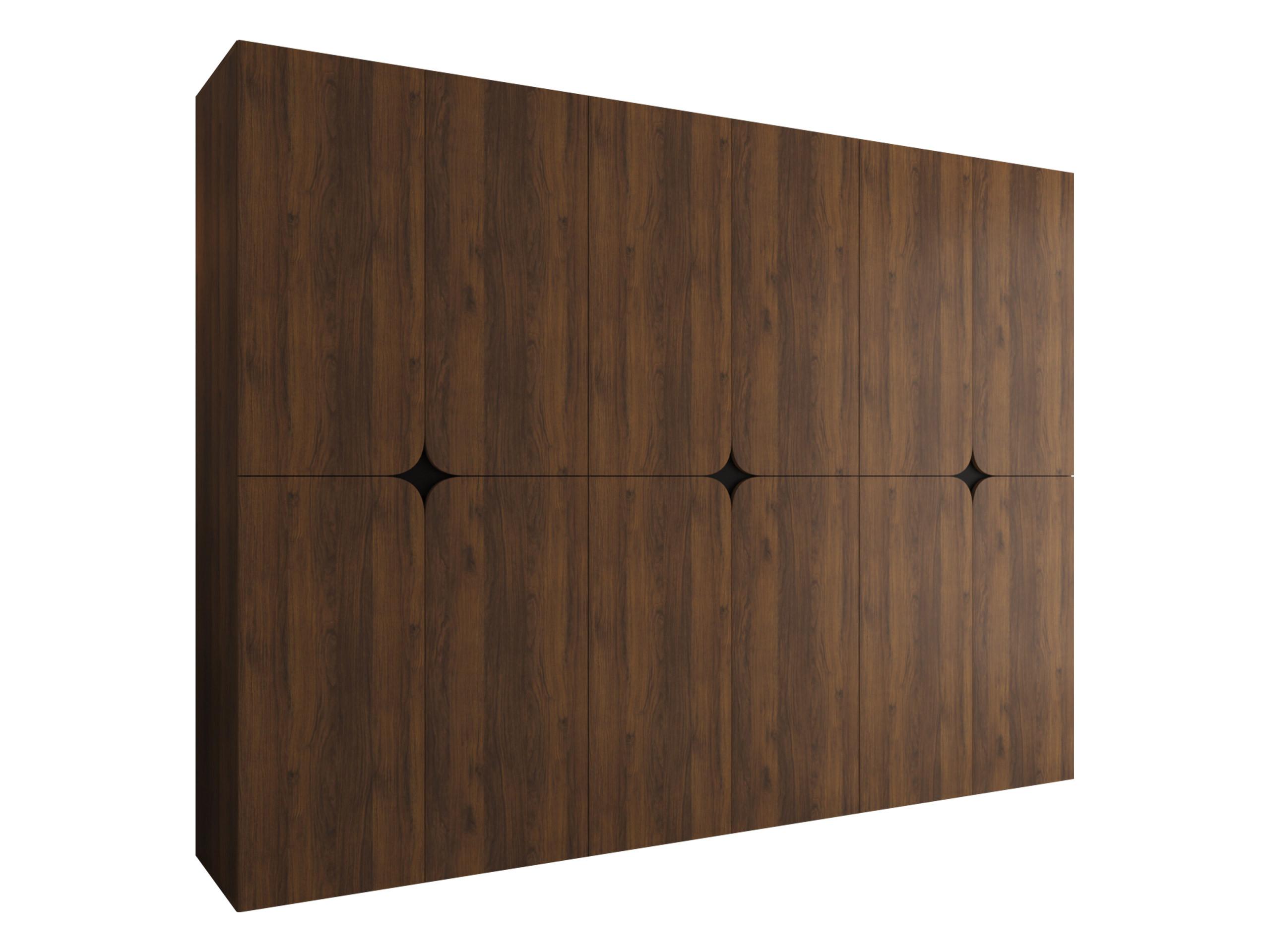 DREHTÜRENSCHRANK Espresso 270 cm - Nussbaumfarben/Schwarz, Holzwerkstoff/Kunststoff (270/203/50cm) - MIRJAN24