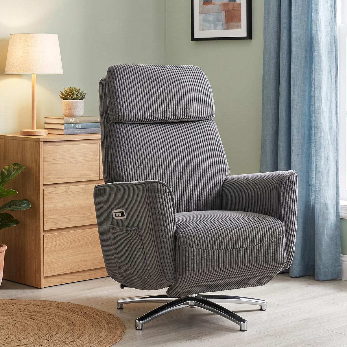 RELAXSESSEL Polyester Dunkelgrau - Dunkelgrau/Silberfarben, Textil/Metall (76/114/87cm) - HOMCOM
