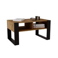 COUCHTISCH Holzwerkstoff rechteckig stabil Nussbaumfarben 45/53,6/92cm - Nussbaumfarben/Schwarz, Holzwerkstoff (53.6/92/45cm) - CraftPAK