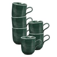 KAFFEEBECHER Terra Moosgrün 400 ml 6er Set - Dunkelgrün, Keramik (0.4L) - Seltmann Weiden