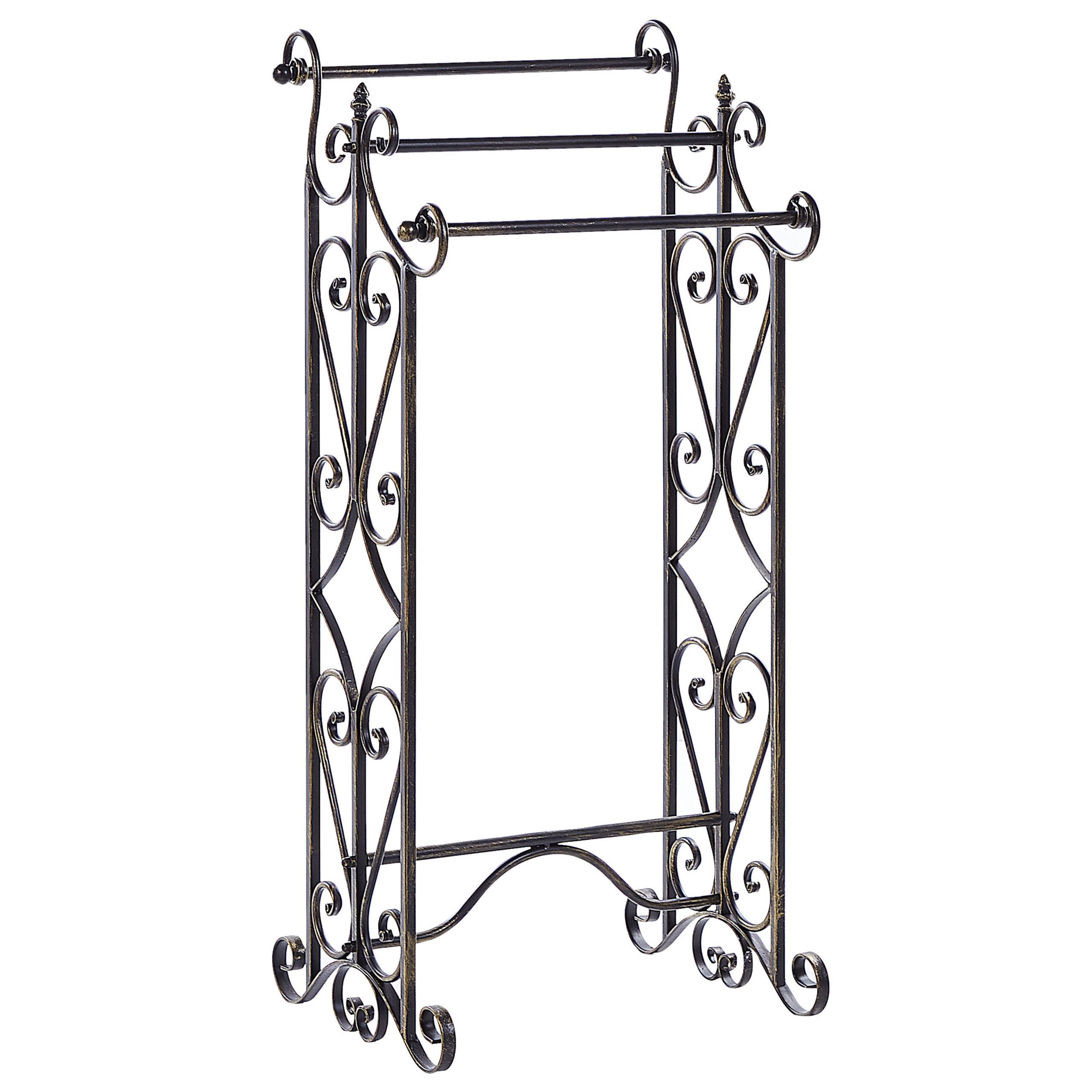 HANDTUCHSTÄNDER Antik Optik schwarz 45 x 90 cm Chillan - Schwarz, Metall (27/90/34cm) - Beliani