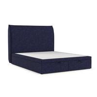 POLSTERBETT Tuvalu mit Stauraum 180/200 cm Marineblau im Alta Stoff - Schwarz/Dunkelblau, Holz/Holzwerkstoff (180/200cm) - AltaBeds