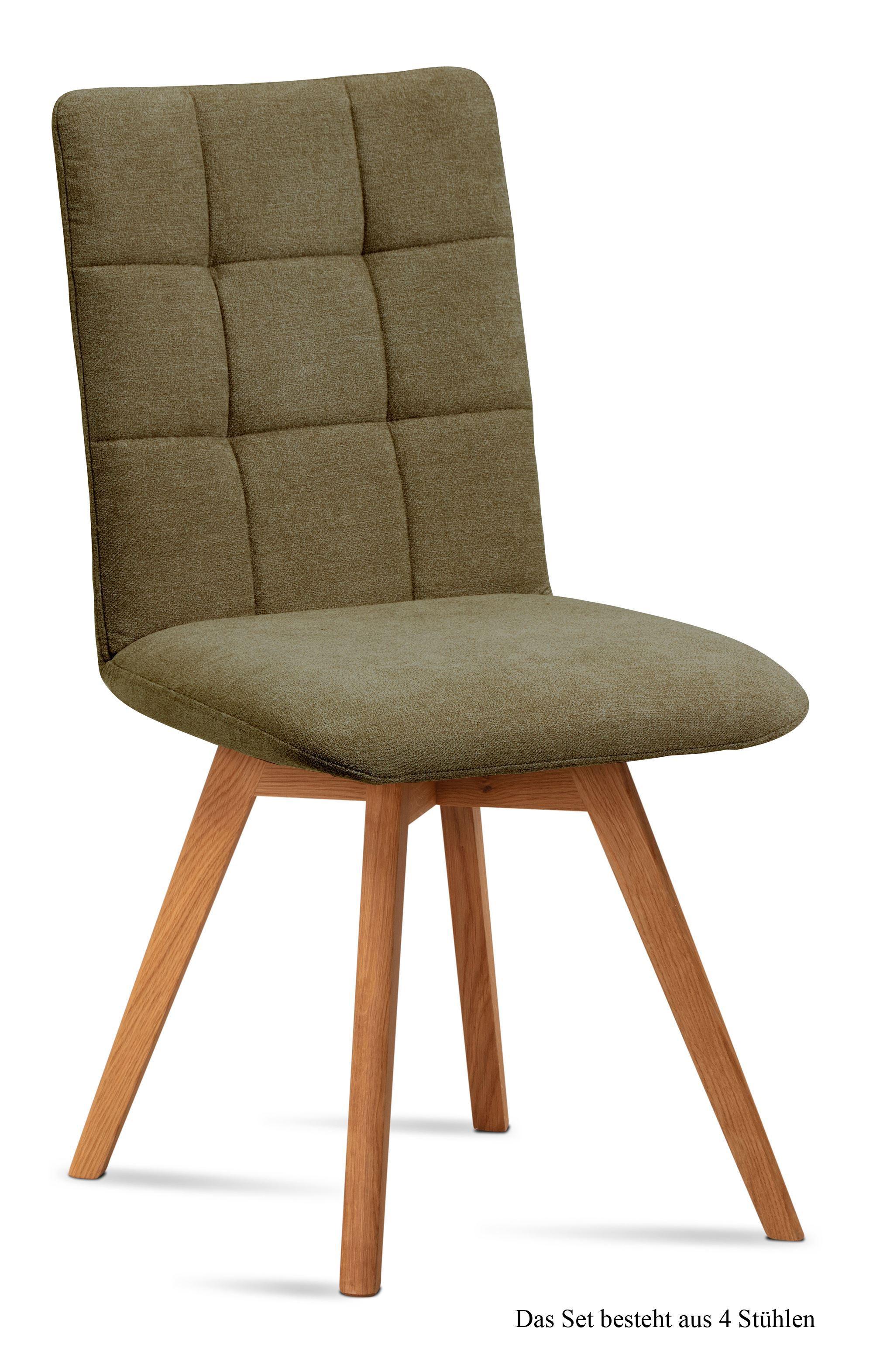 ESSZIMMERSTUHL (4er-Set) Dinny 47x91x60 Eiche geölt/Olivgrün - Eichefarben/Olivgrün, Kunststoff (60/91/47cm) - 58aufmkessel
