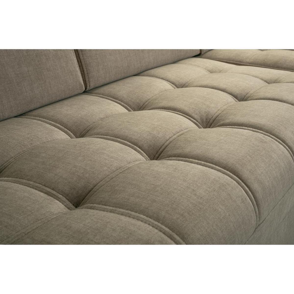 ECKSCHLAFSOFA Bianca beige rechts - Chromfarben/Beige, Textil (264/165cm) - Beautysofa