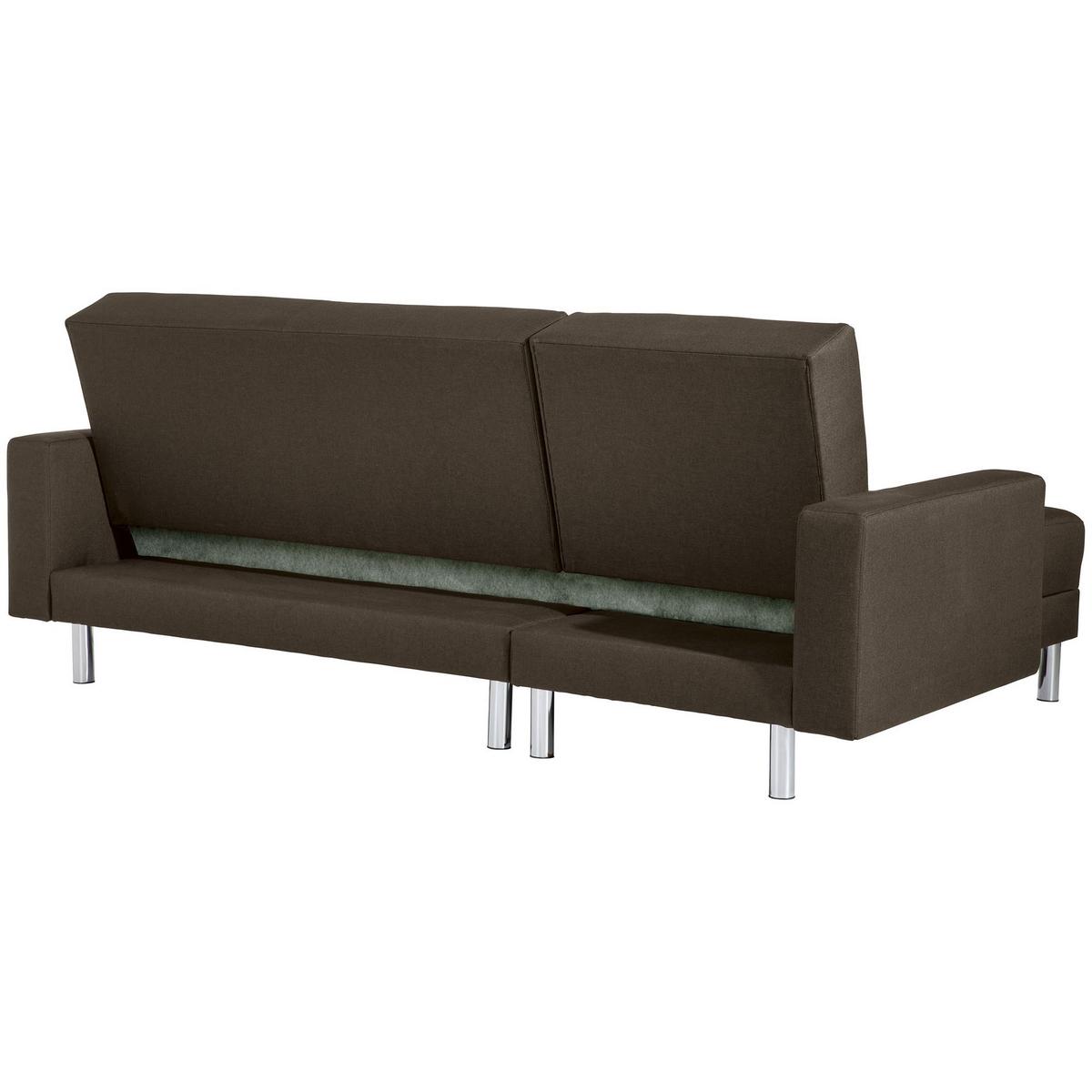 FUNKTIONSSOFA mit Hocker Katryna Flachgewebe braun - Braun, Kunststoff (144/92/230cm) - 58aufmkessel