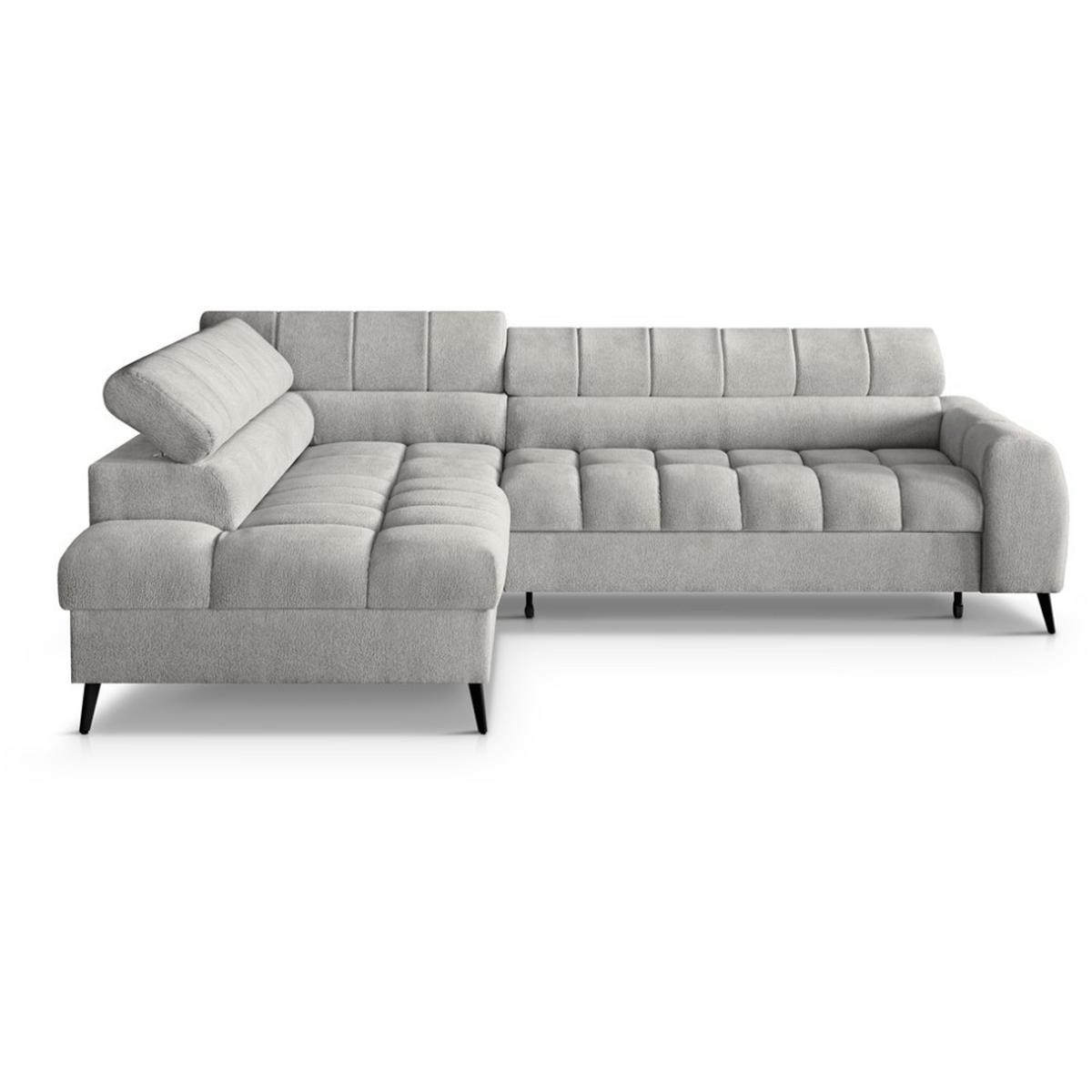 ECKSCHLAFSOFA Vinni Cappuccino, Chenille-Stoff, links - Cappuccino, Textil (265/205cm) - Beautysofa