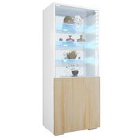 VITRINE Granada Eiche sägerau - Eiche San Remo, Holzwerkstoff (50/122.5/34.5cm) - Vladon