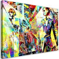 LEINWANDBILD Modische Glamour-Frau 90x60cm - Multicolor, Textil (90/60cm) - Feeby
