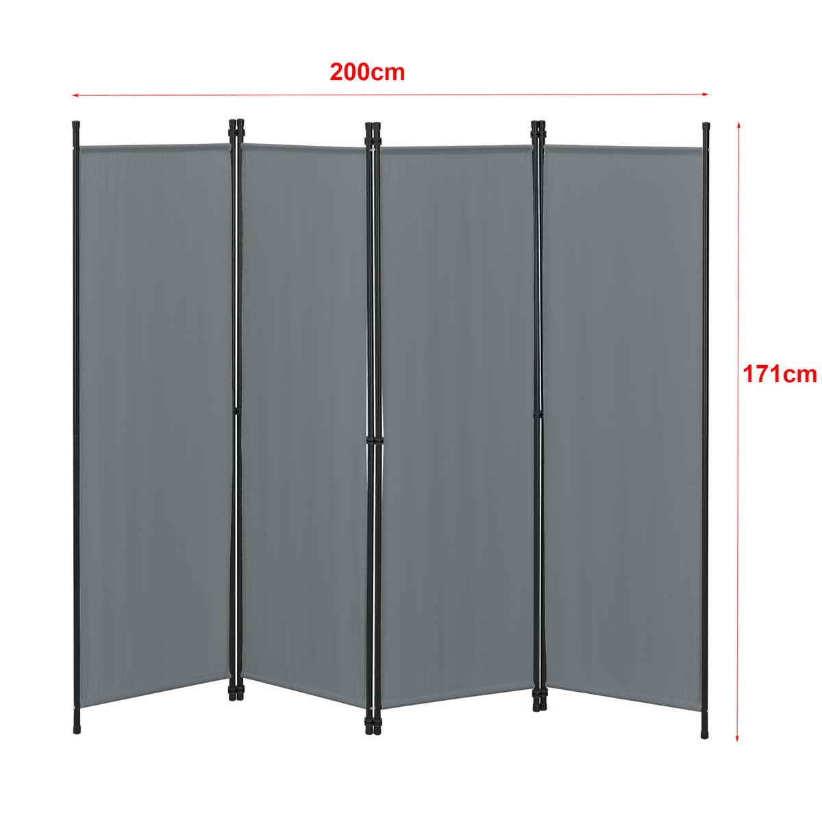 SICHTSCHUTZ Huesca - Dunkelgrau, Textil/Metall (200/2cm) - [en.casa]