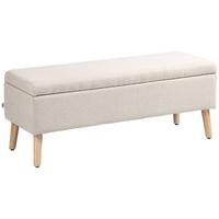 TRUHENBANK scandinavia Polyester Holz Beige - Beige, Kunststoff (39/45/110cm) - HOMCOM