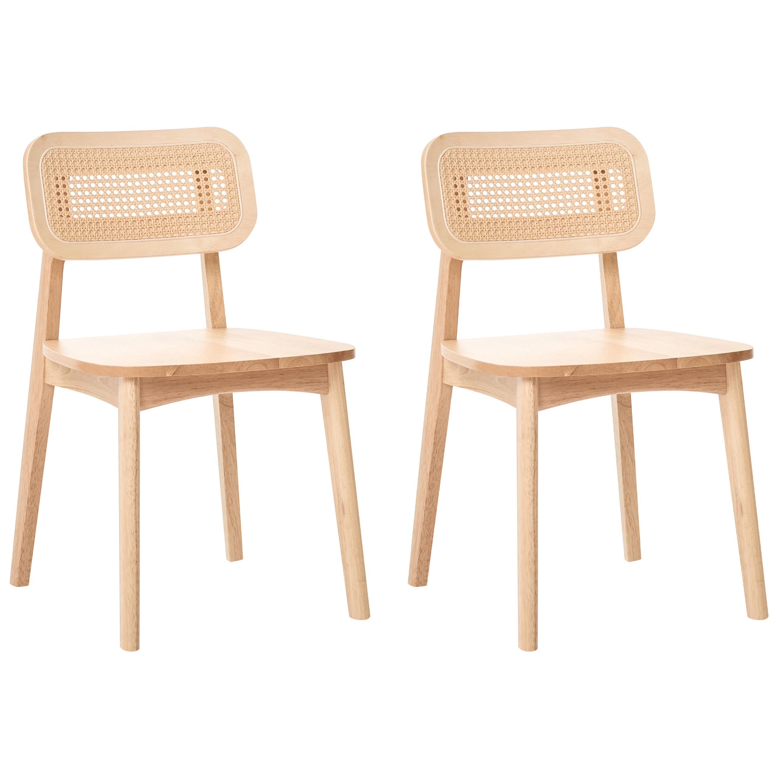 ESSZIMMERSTUHL 2er-Set Holz Hellbraun Keno - Hellbraun, Holz (46/78/50cm) - Beliani