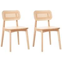 ESSZIMMERSTUHL 2er-Set Holz Hellbraun Keno - Hellbraun, Holz (46/78/50cm) - Beliani