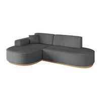 ECKSOFA Ottomane Links MARI-L1-v2 - 243x171x83 cm Dunkelgrau Cord - Dunkelgrau, Holzwerkstoff/Textil (243/171cm) - ALTDECOR