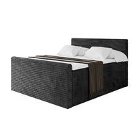 BOXSPRINGBETT mit Matratze H3|H4 und Lattenrost - TOLO-Z KING-v1 120x200 Cord - Schwarz - Schwarz, Holzwerkstoff (120/200cm)