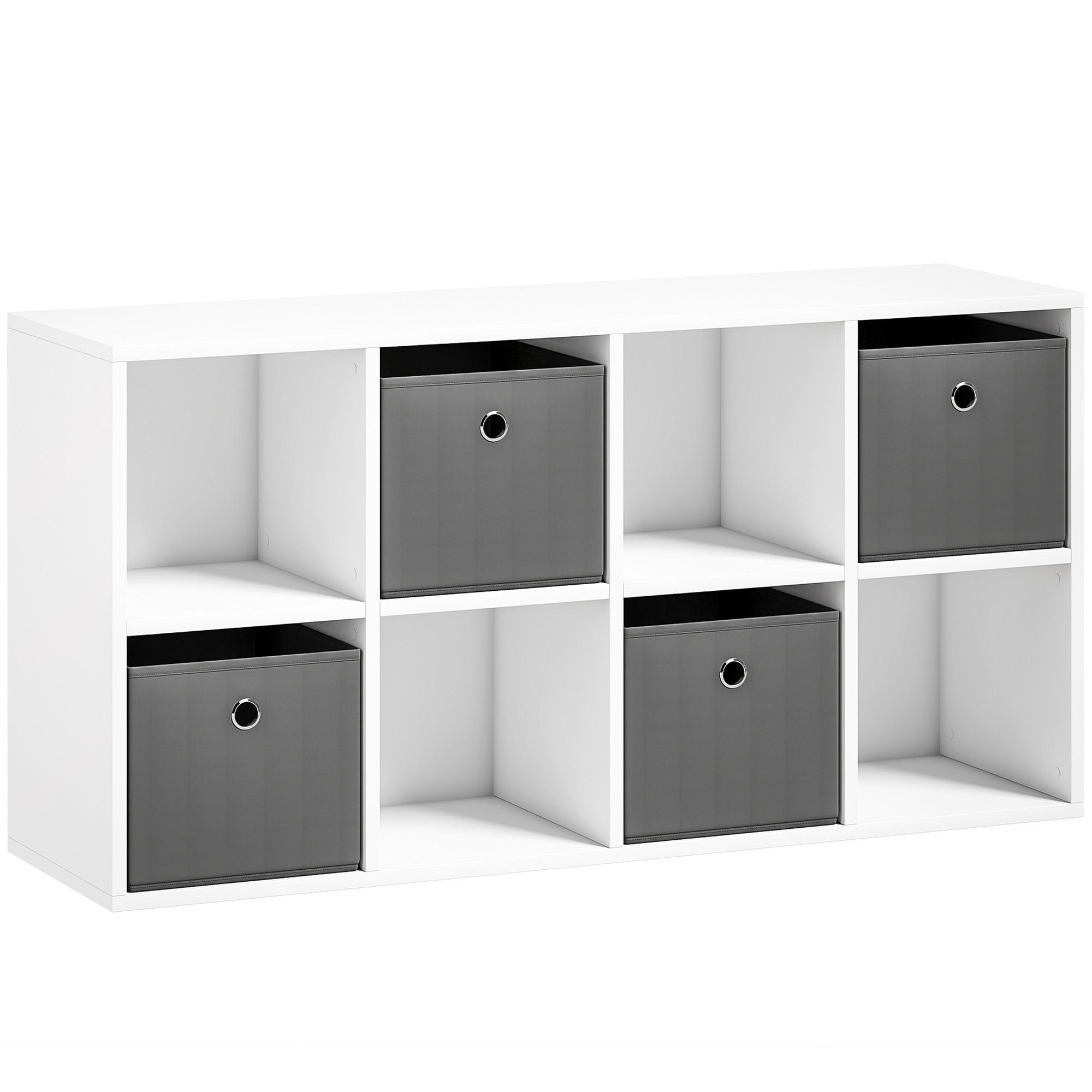 BÜCHERREGAL Spanplatte Weiß - Weiß, Holzwerkstoff (30/53.7/105.9cm) - HOMCOM
