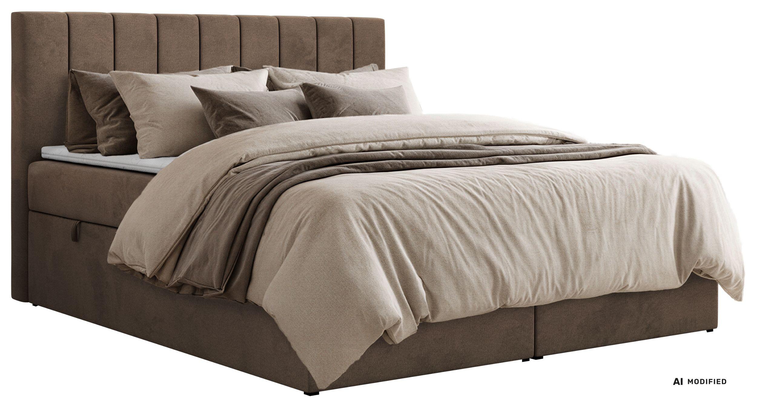 BOXBETT ALVER 180/200 - Braun Velvet - H4 - Braun, Textil (180/200cm) - MKS
