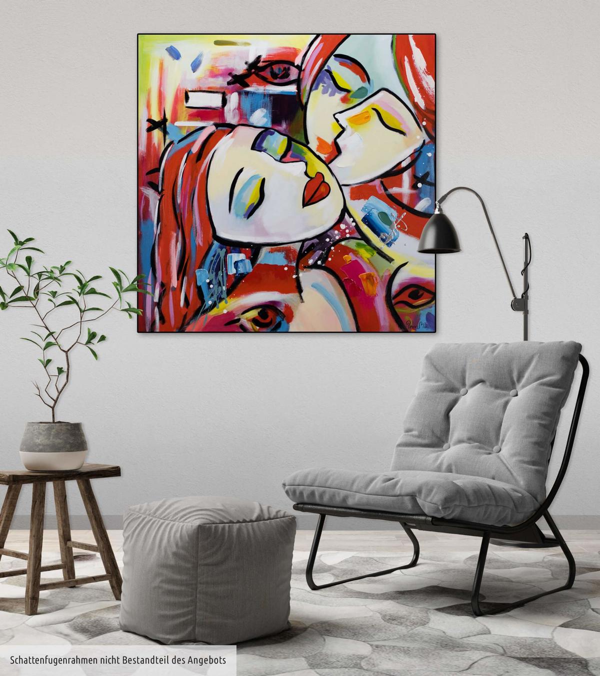 ÖLGEMÄLDE 80/80 cm - Multicolor, Holz/Textil (80/80cm) - KUNSTLOFT