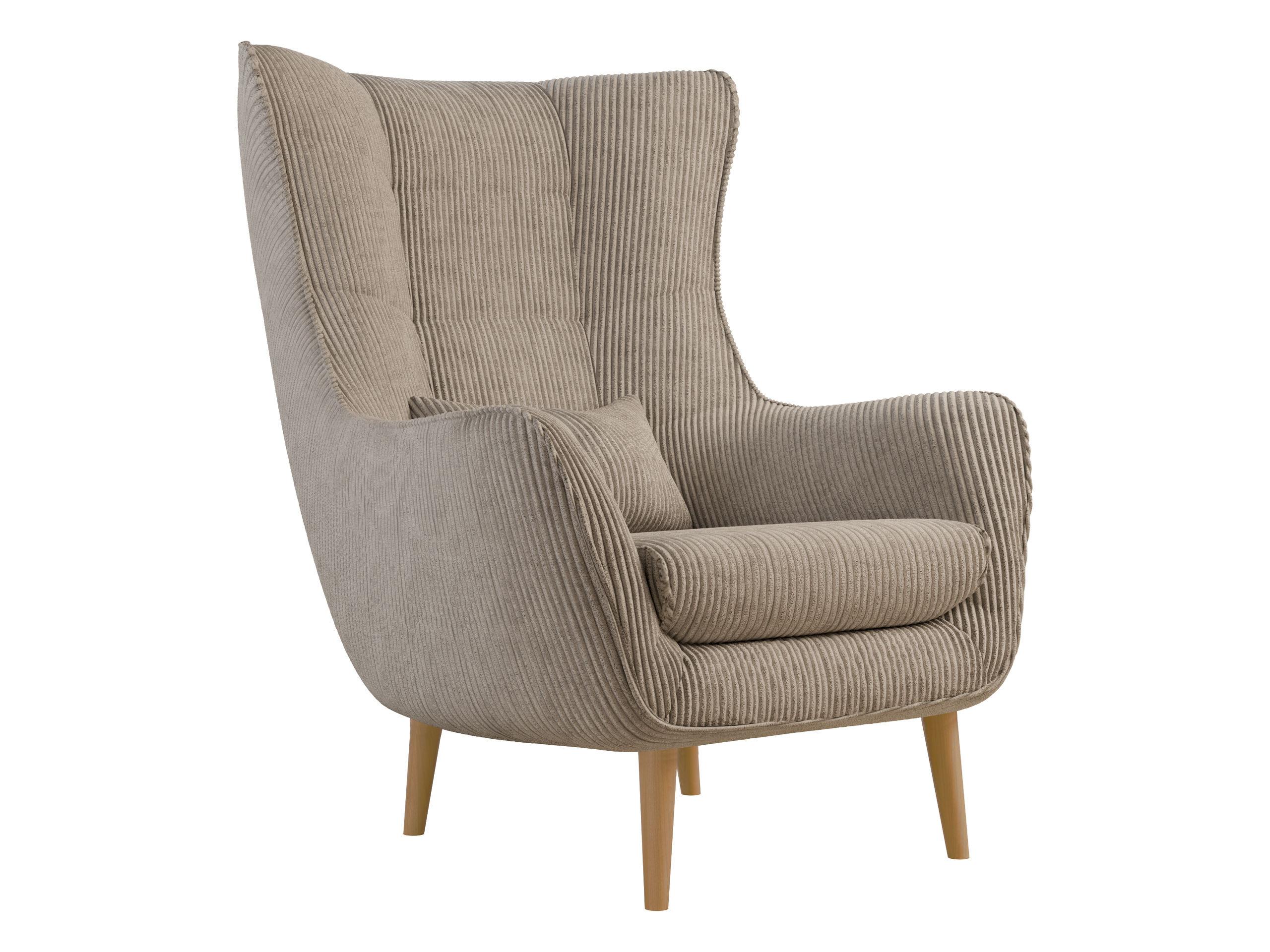 SESSEL Estjano Cord - Hellbraun/Beige, Holz/Textil (80/106/95cm) - MIRJAN24