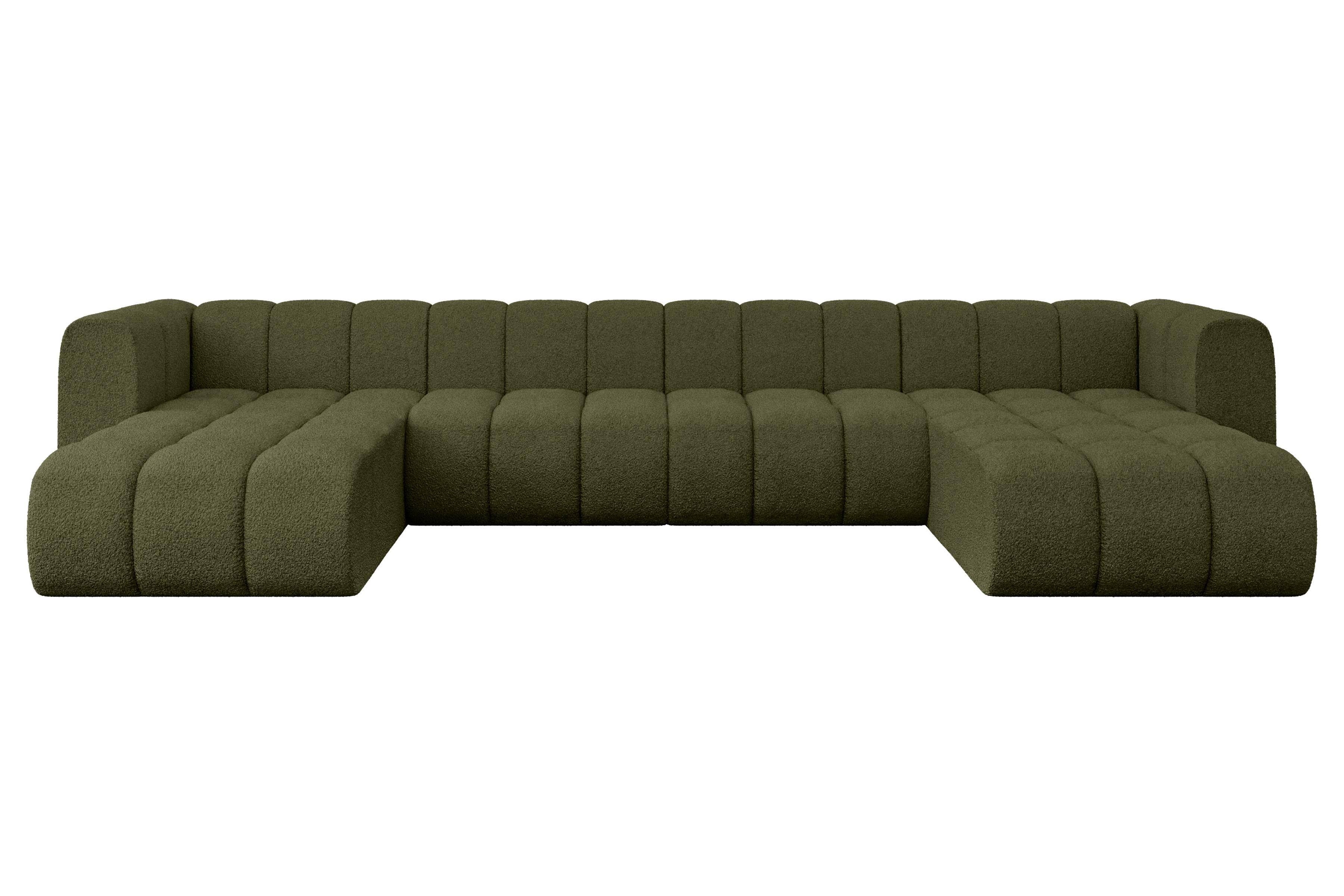 WOHNLANDSCHAFT modulares Sofa Joren-U2 - 410x177x70 cm Grün - Grün, Holzwerkstoff/Textil (410/70/177cm) - ALTDECOR