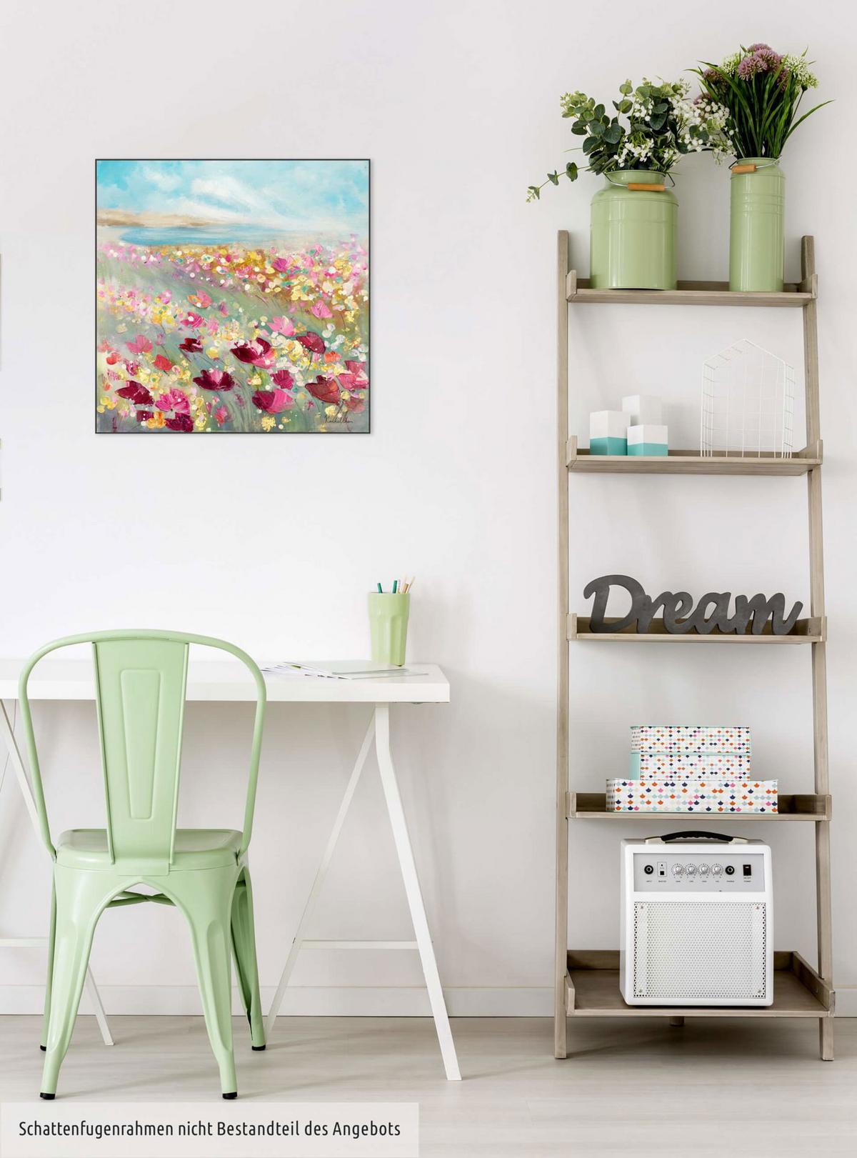ÖLGEMÄLDE 60/60 cm - Blau/Pink, Holz/Textil (60/60cm) - KUNSTLOFT