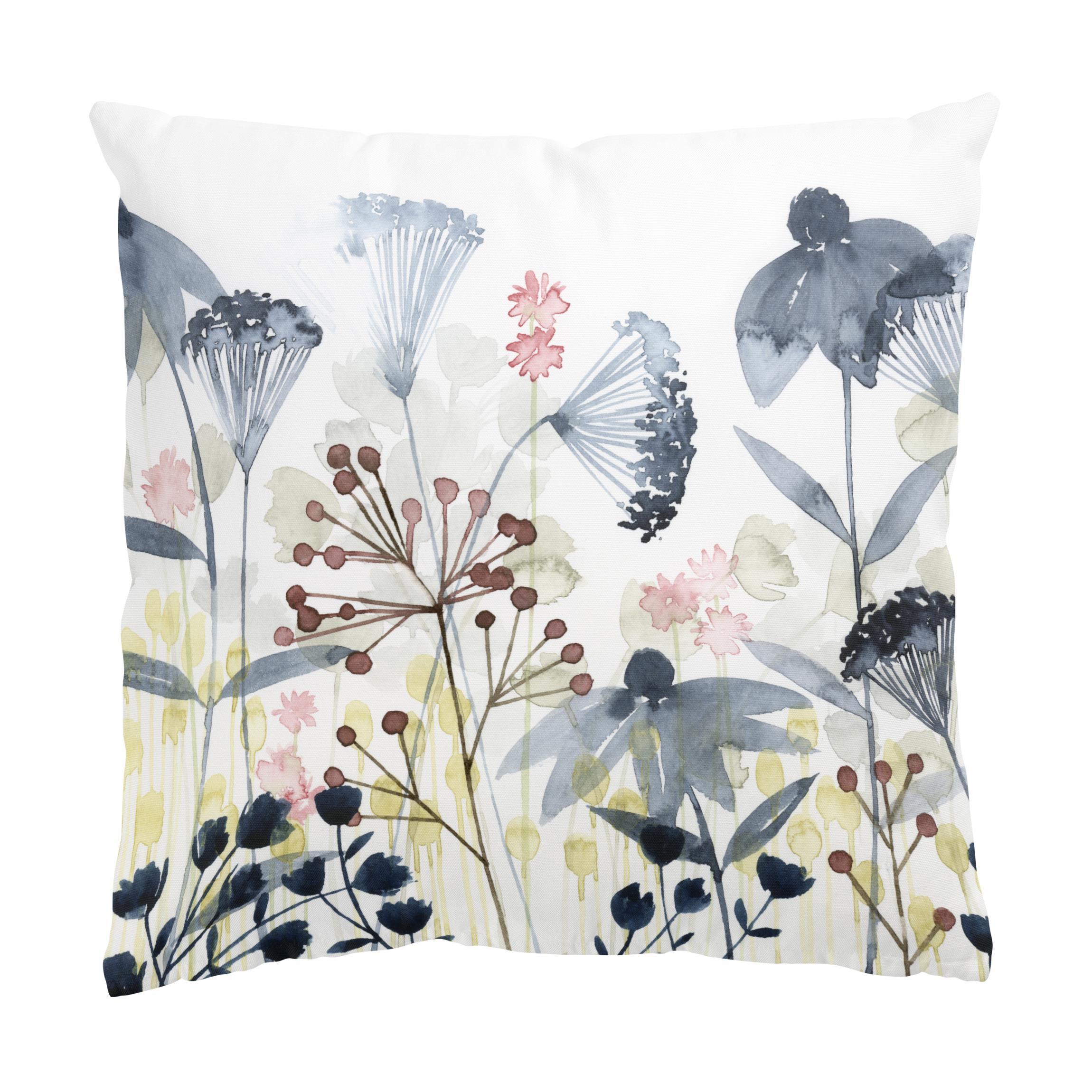 KISSENBEZUG Wildblumen Aquarell I 40/40 cm - Weiß, Textil (40/40cm) - Bilderwelten