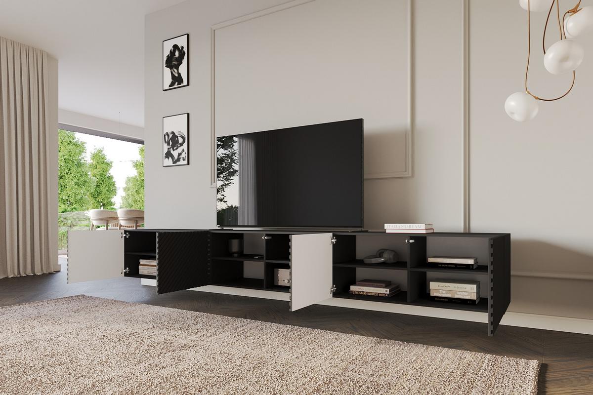 LOWBOARD ZENO-W 3x100x40x40 cm - Schwarz - Schwarz, Holzwerkstoff (300/40/40cm) - ALTDECOR