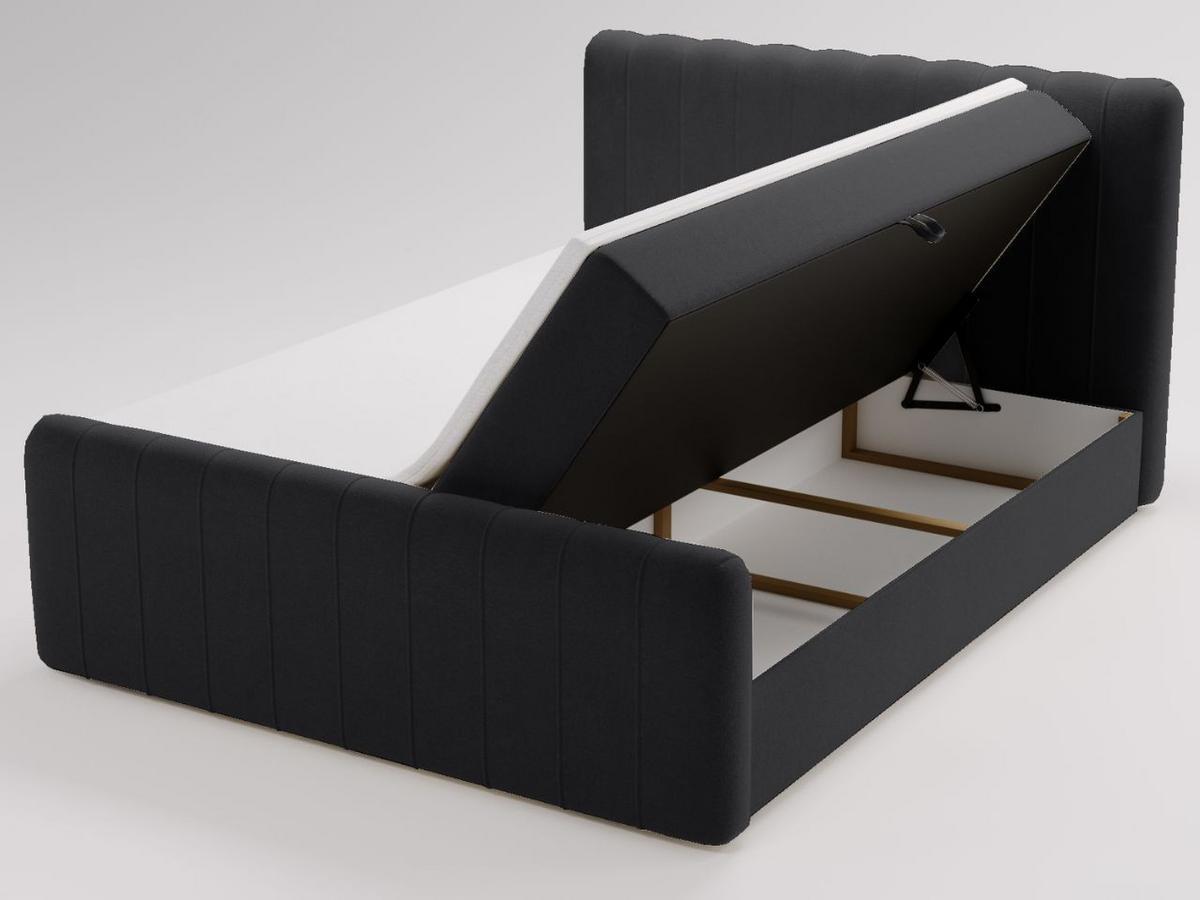 BOXBETT Osteno 140x200 Schwarz - Schwarz, Holz/Textil (140/200cm) - Graingold