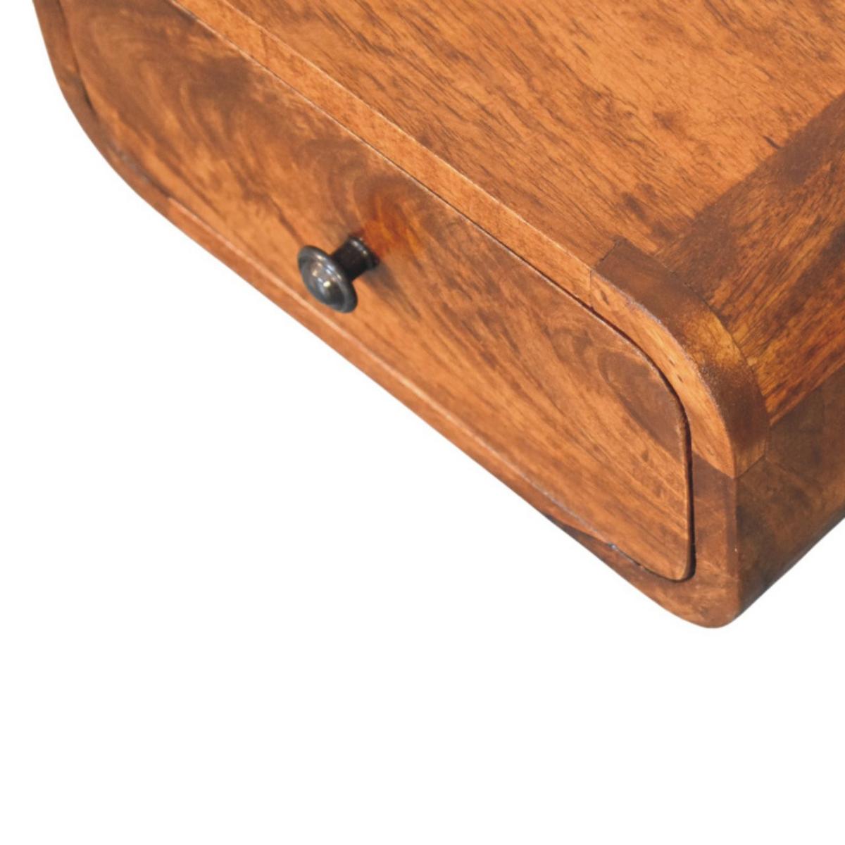 NACHTTISCH Avora Wandmontiert mit 1 Schublade, Braun - Messingfarben/Braun, Holz/Metall (30/15/25cm) - Artisan Furniture