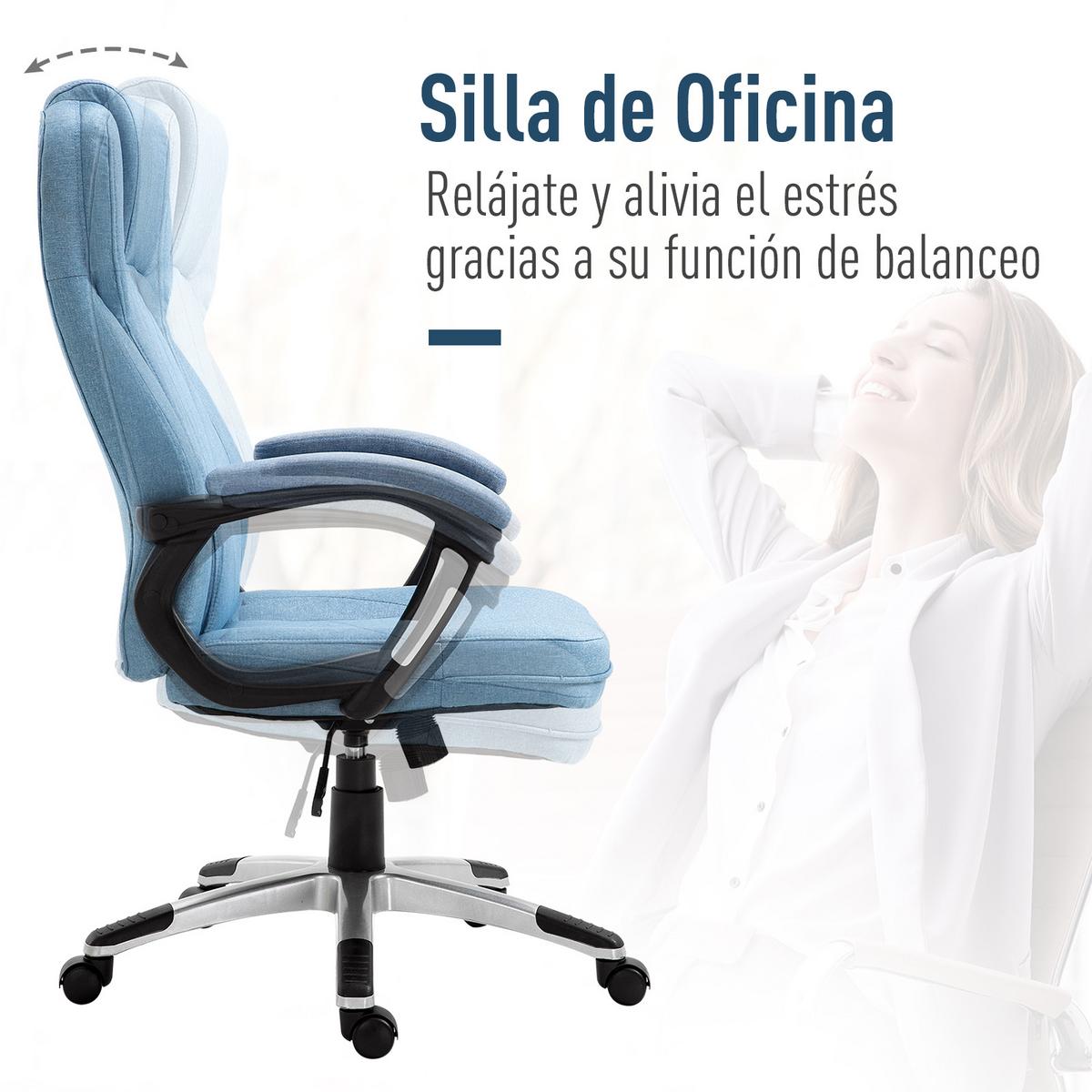 BÜROSTUHL, Ergonomisch, Hellblau - Hellblau, Kunststoff (75/58/66cm) - Vinsetto