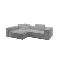 ECKSOFA CARMO Grau Flachgewebe - Schwarz/Grau, Kunststoff/Textil (306/191cm) - KAWOLA