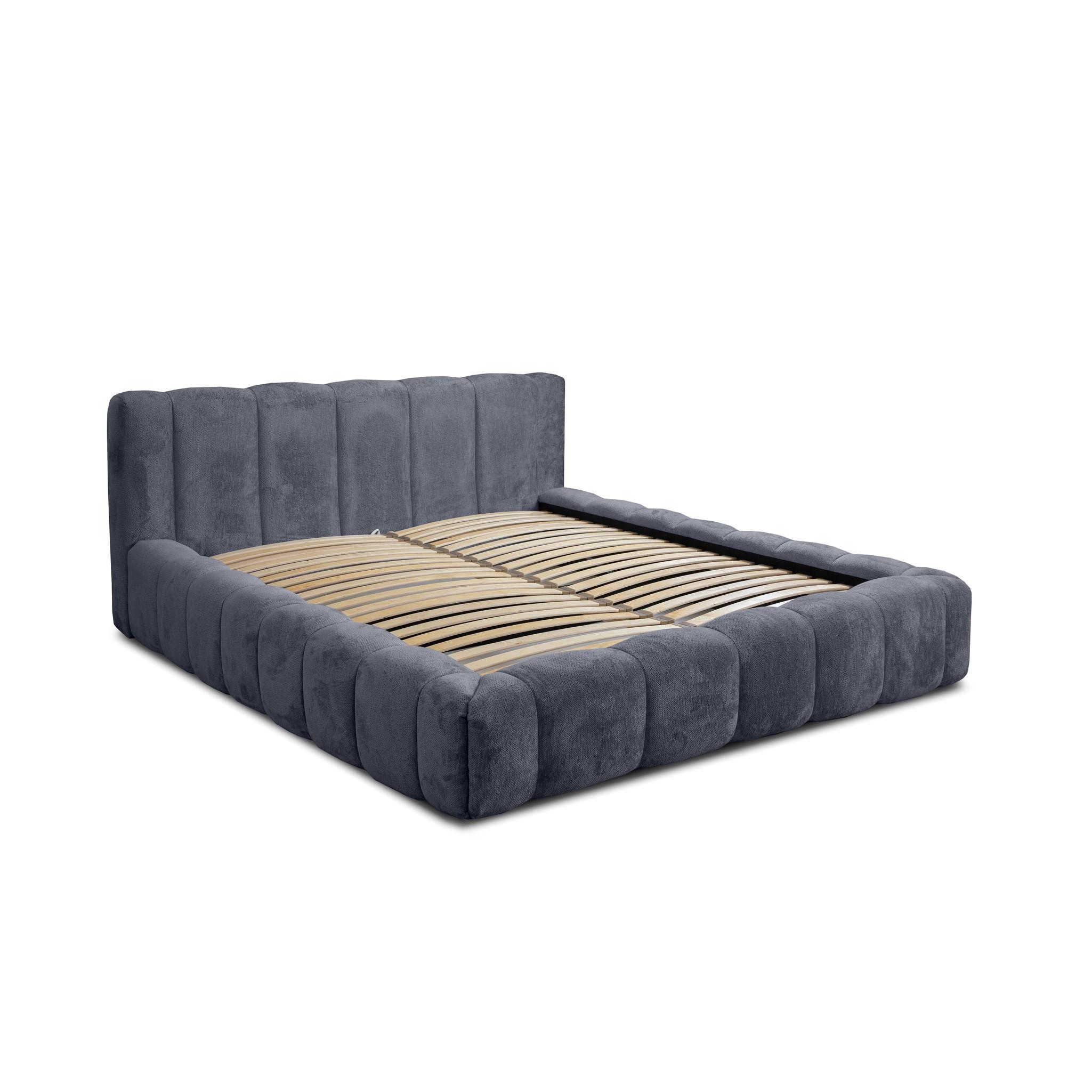 POLSTERBETT Hailey In Tender Way - Dunkelblau, Holzwerkstoff/Textil (140/200cm) - Fun Möbel