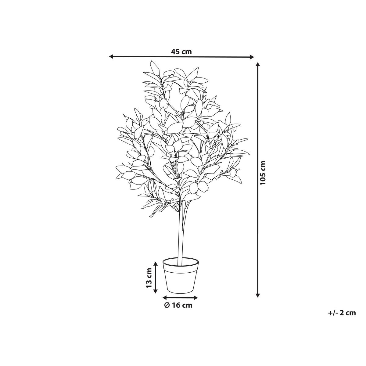 KUNSTPFLANZE im Blumentopf 105 cm Grün/Schwarz Lemon Tree - Schwarz/Grün, Kunststoff (105cm) - Beliani