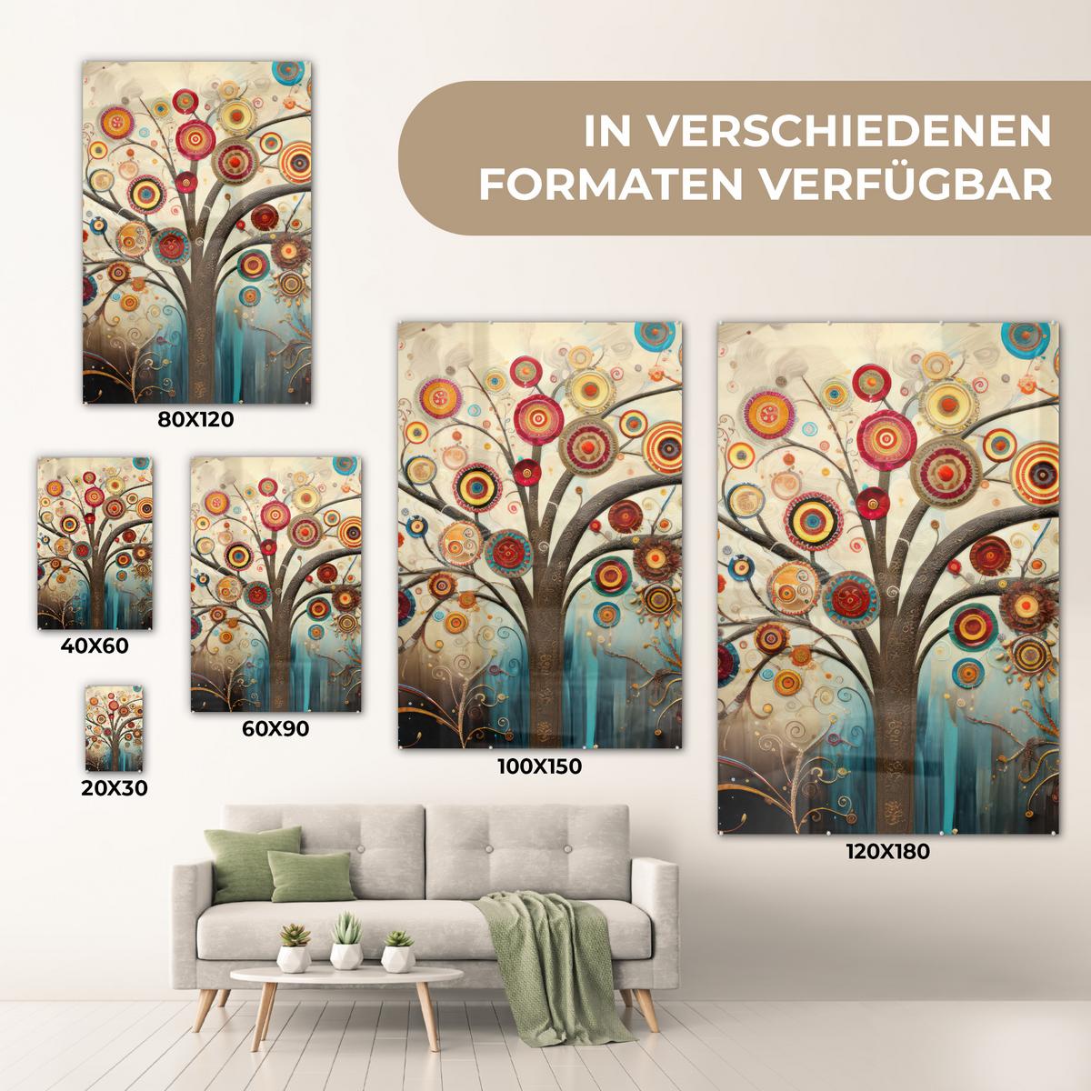 ACRYLGLASBILD Baum - Baum des Lebens - Farbe 80x120 cm - Braun, Glas (80/120cm) - MuchoWow
